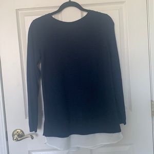 Knit Navy/White Hilary Radley Sweater (Small)